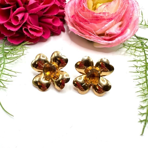 VINTAGE⚜️VERY RARE CORO Golden Blossom Clip Earrings